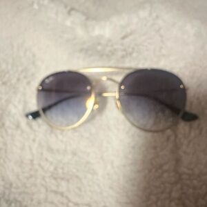 Ray-Ban Gold Frame Sunglasses with Black Lenses